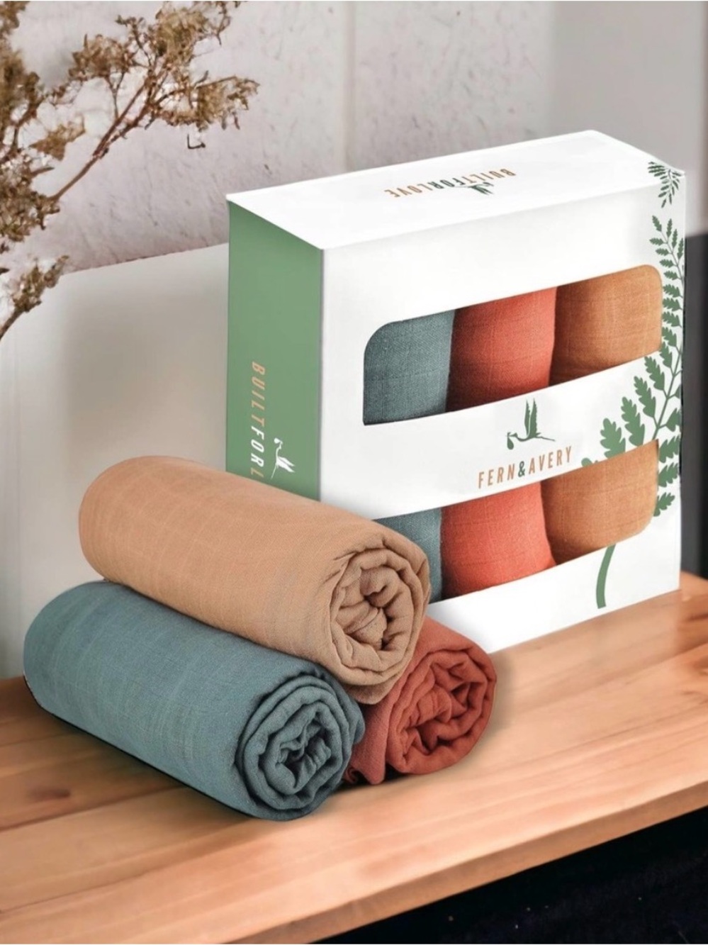 Fern & Avery | NEW Premium Swaddles for baby organic cotton & bamboo pack of 3